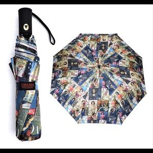 Obama NWT Magazine Cover Collage Auto Umbrella